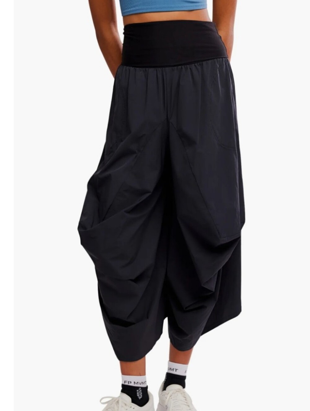 Free People Movement Way Back Convertible Crop Pants Size XS Black